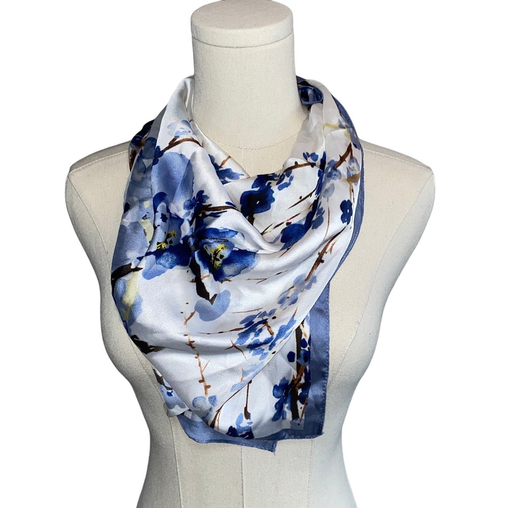 Women's Satin Silky Square Head Hair Neckerchief Scarf